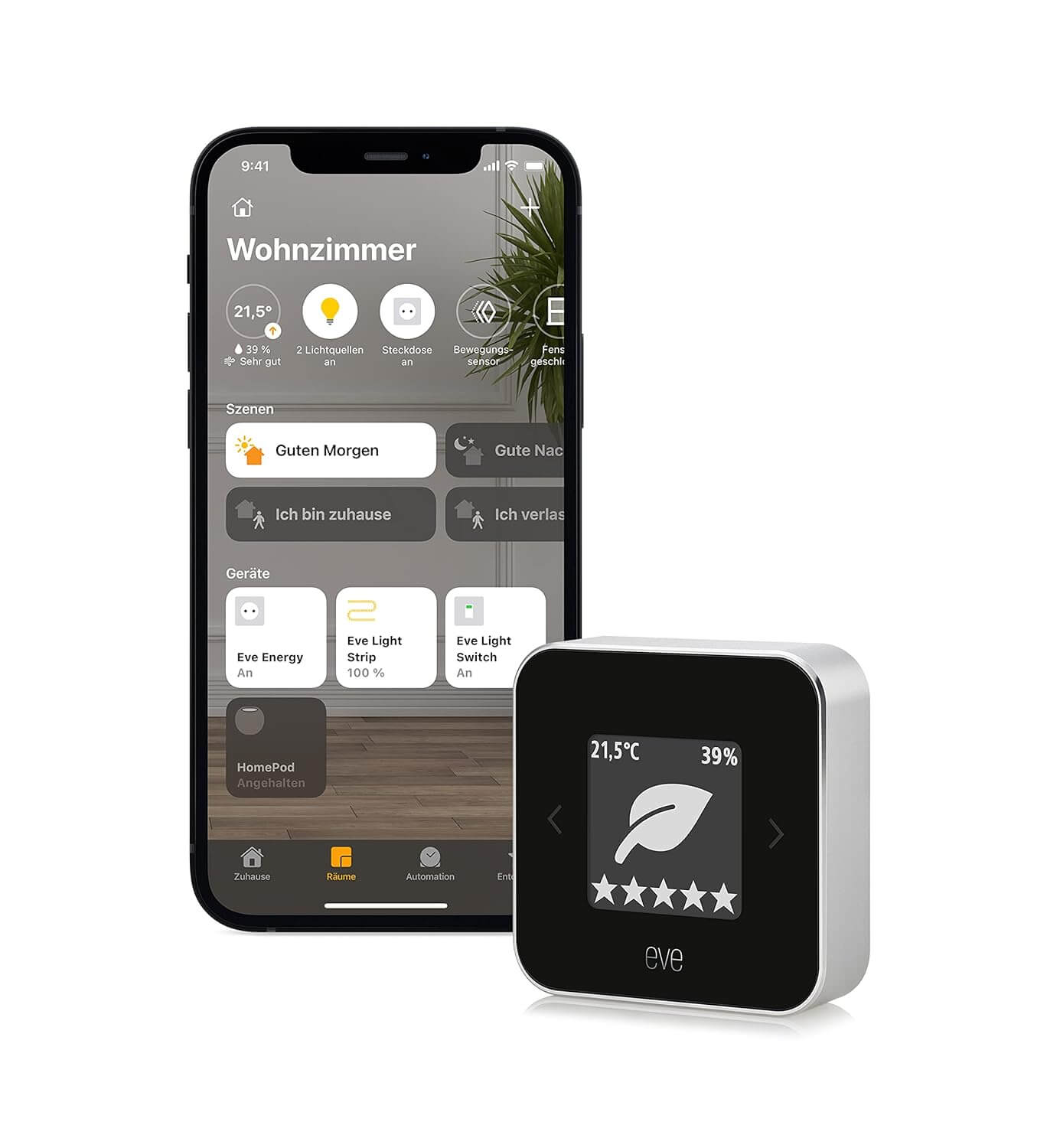 Eve Room Apple Home Raumklima Monitor Luftqualität Messung Eve Room Apple Home Raumklima Monitor Luftqualität Messung